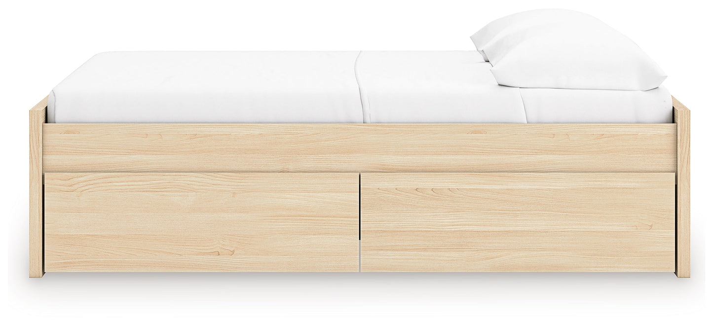 Onita Natural Full Platform Bed with 2 Side Storage- Viva Furn