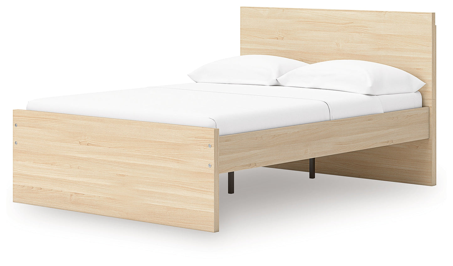 Onita Natural King Panel Platform Bed- Viva Furn