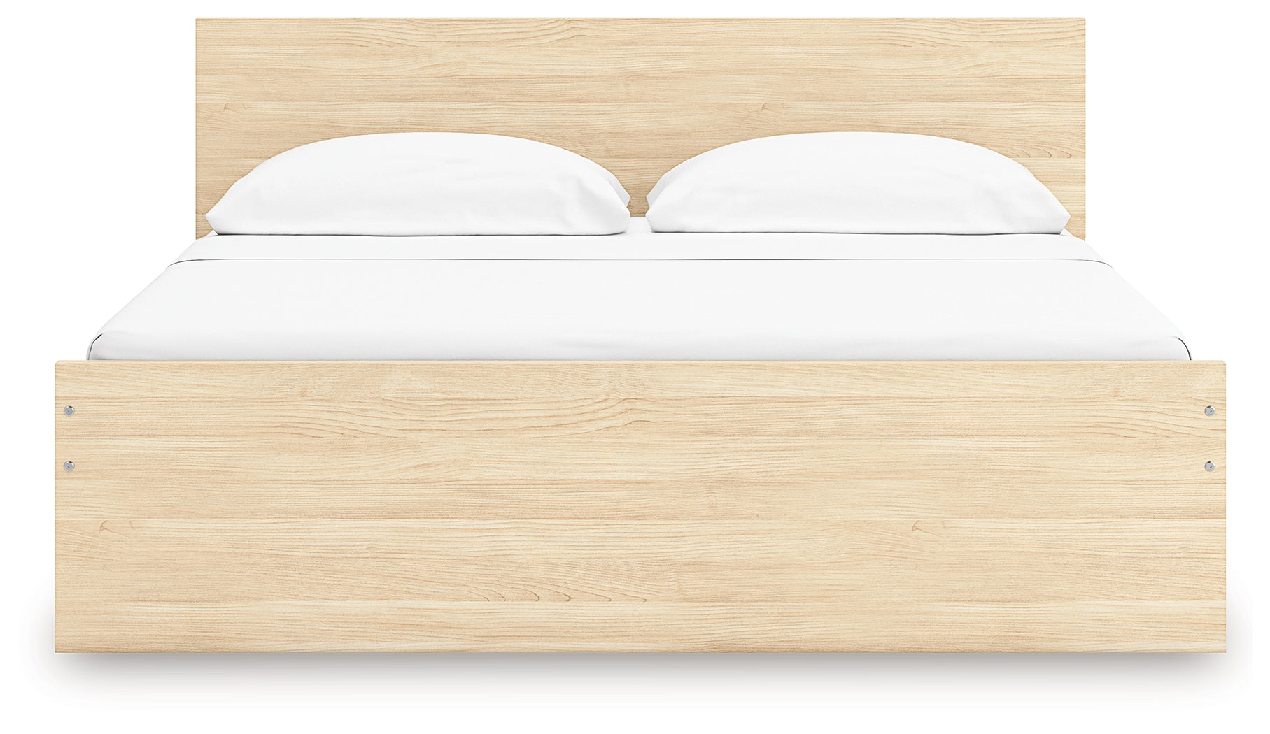 Onita Natural King Panel Platform Bed with 2 Side Storage- Viva Furn