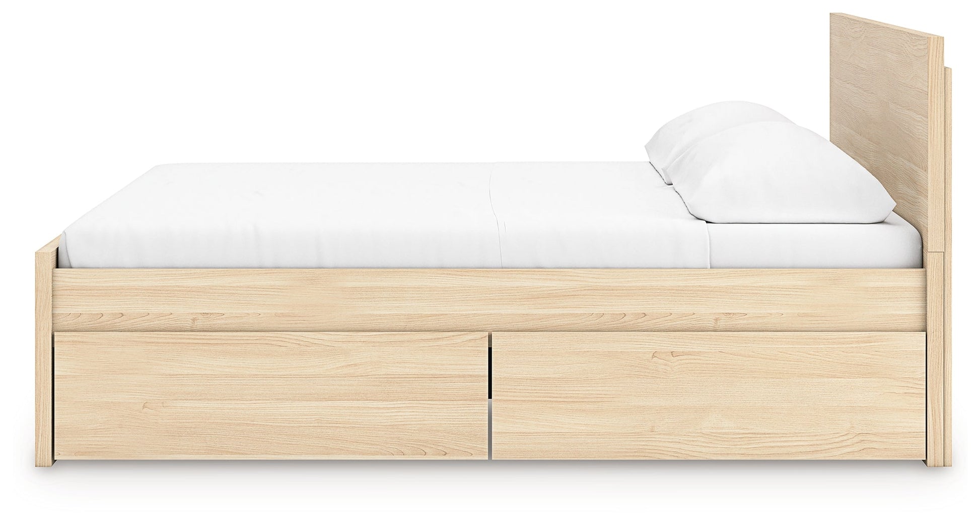 Onita Natural King Panel Platform Bed with 2 Side Storage- Viva Furn