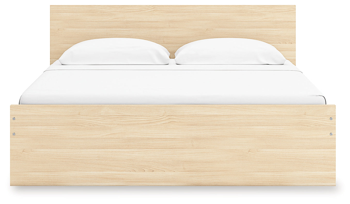 Onita Natural King Panel Platform Bed with Storage- Viva Furn