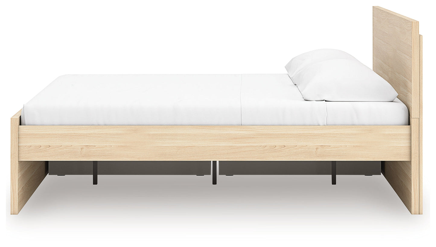 Onita Natural King Panel Platform Bed with Storage- Viva Furn