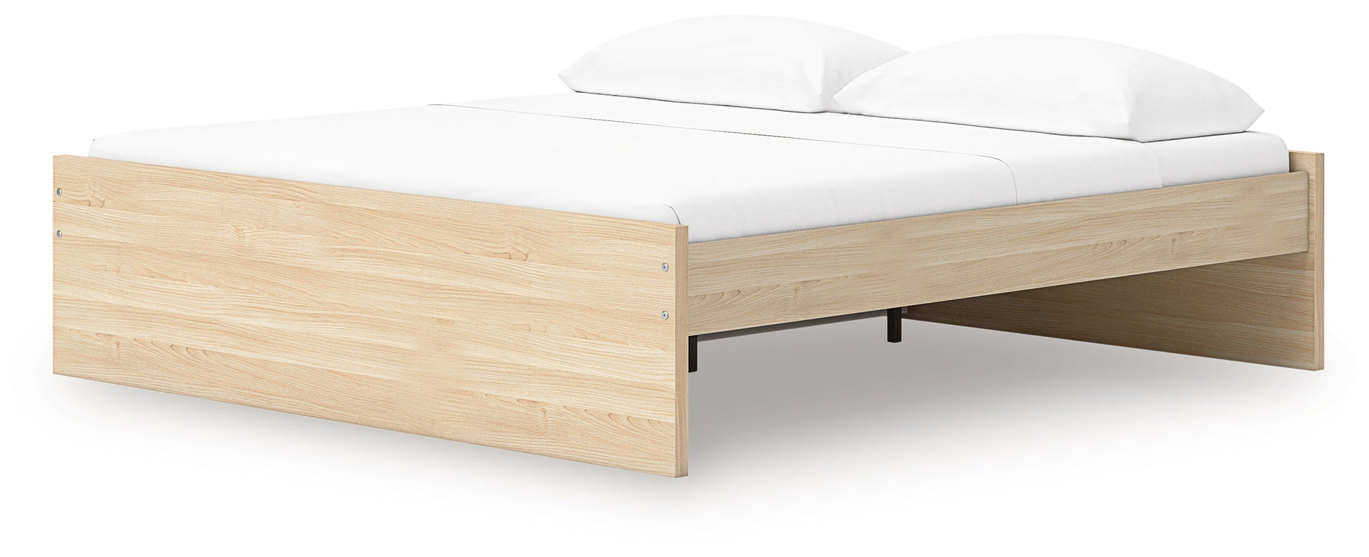 Onita Natural King Platform Bed with 1 Side Storage- Viva Furn