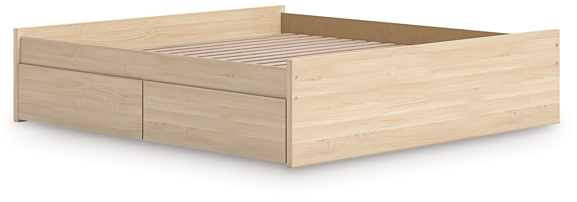 Onita Natural King Platform Bed with 1 Side Storage- Viva Furn