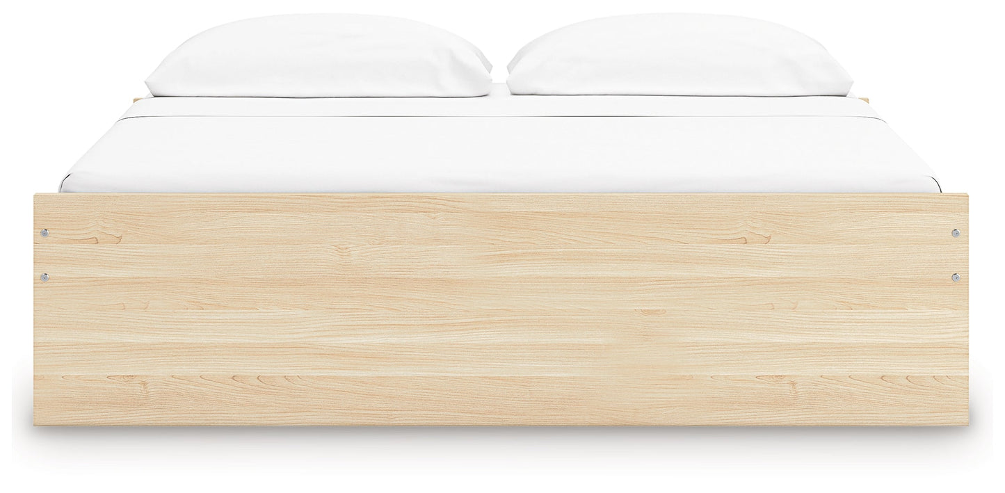 Onita Natural King Platform Bed with 1 Side Storage- Viva Furn