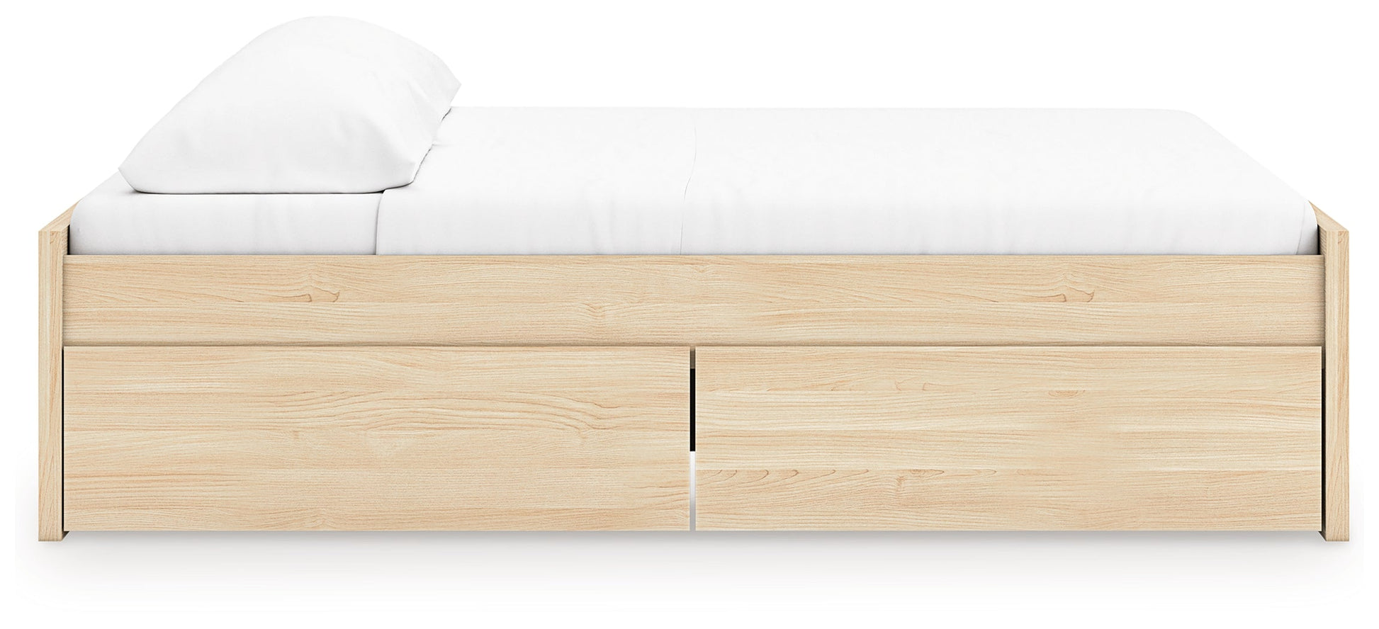 Onita Natural King Platform Bed with 1 Side Storage- Viva Furn