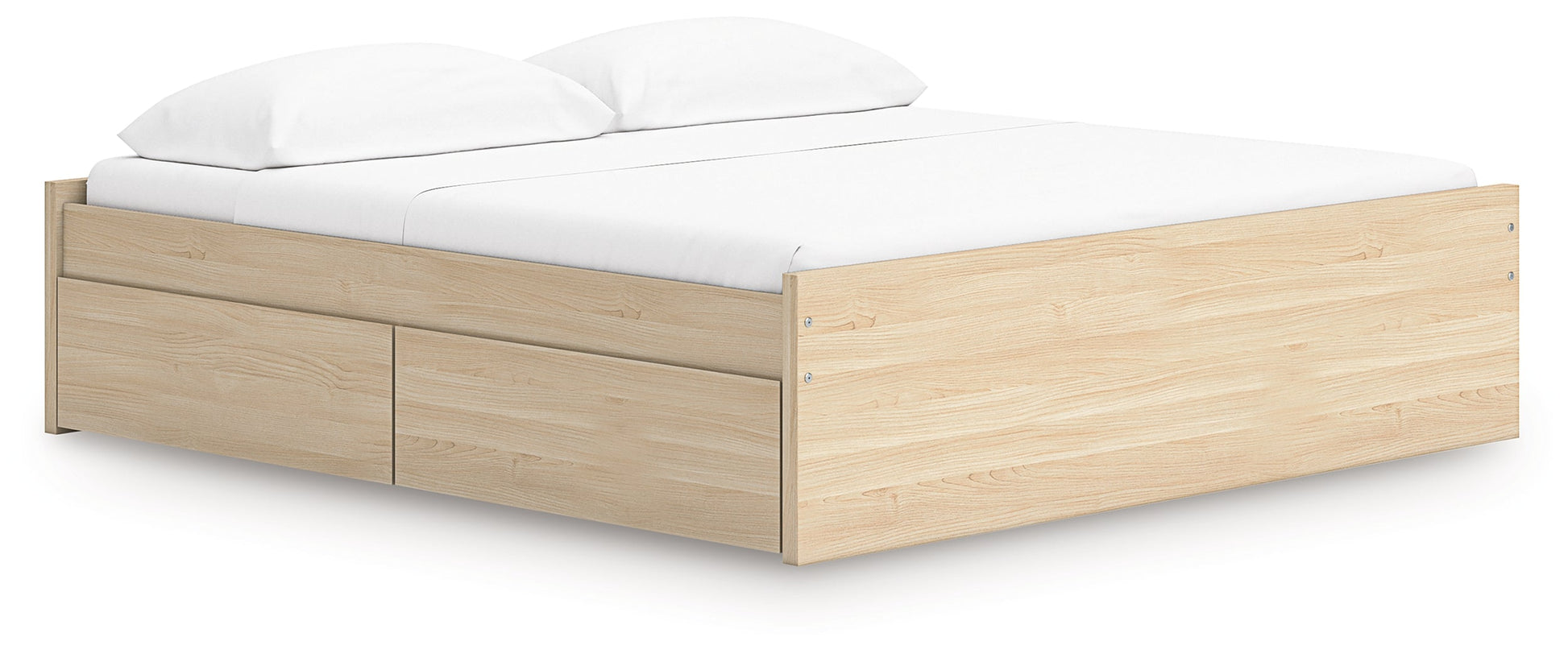 Onita Natural King Platform Bed with 2 Side Storage- Viva Furn