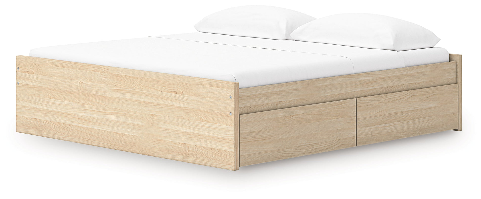 Onita Natural King Platform Bed with 2 Side Storage- Viva Furn