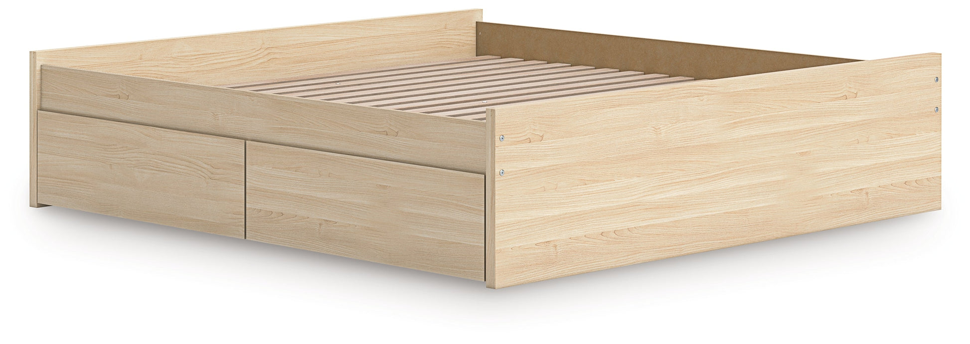 Onita Natural King Platform Bed with 2 Side Storage- Viva Furn