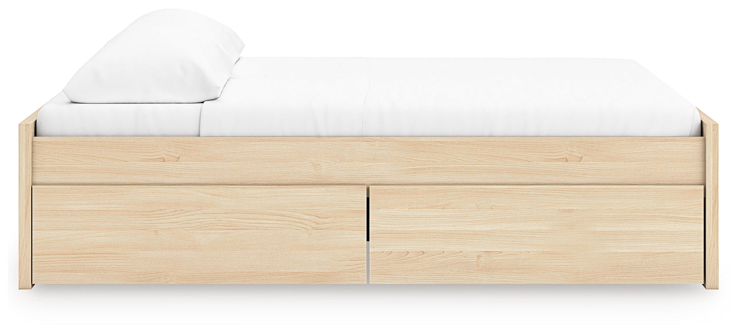 Onita Natural King Platform Bed with 2 Side Storage- Viva Furn