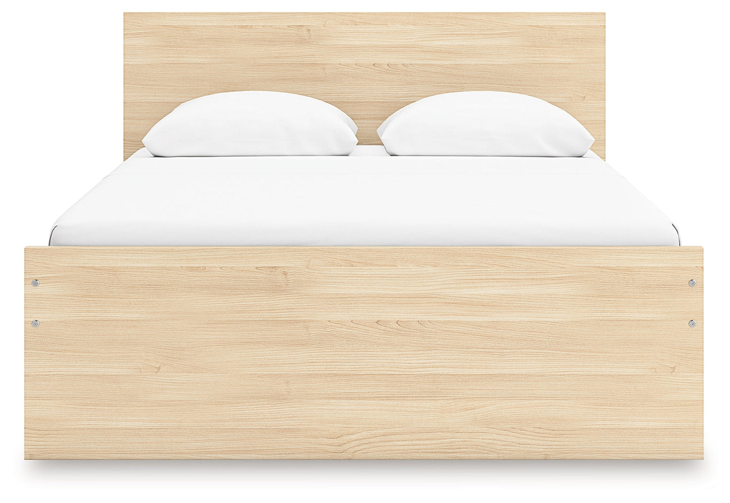 Onita Natural Queen Panel Platform Bed with 1 Side Storage- Viva Furn