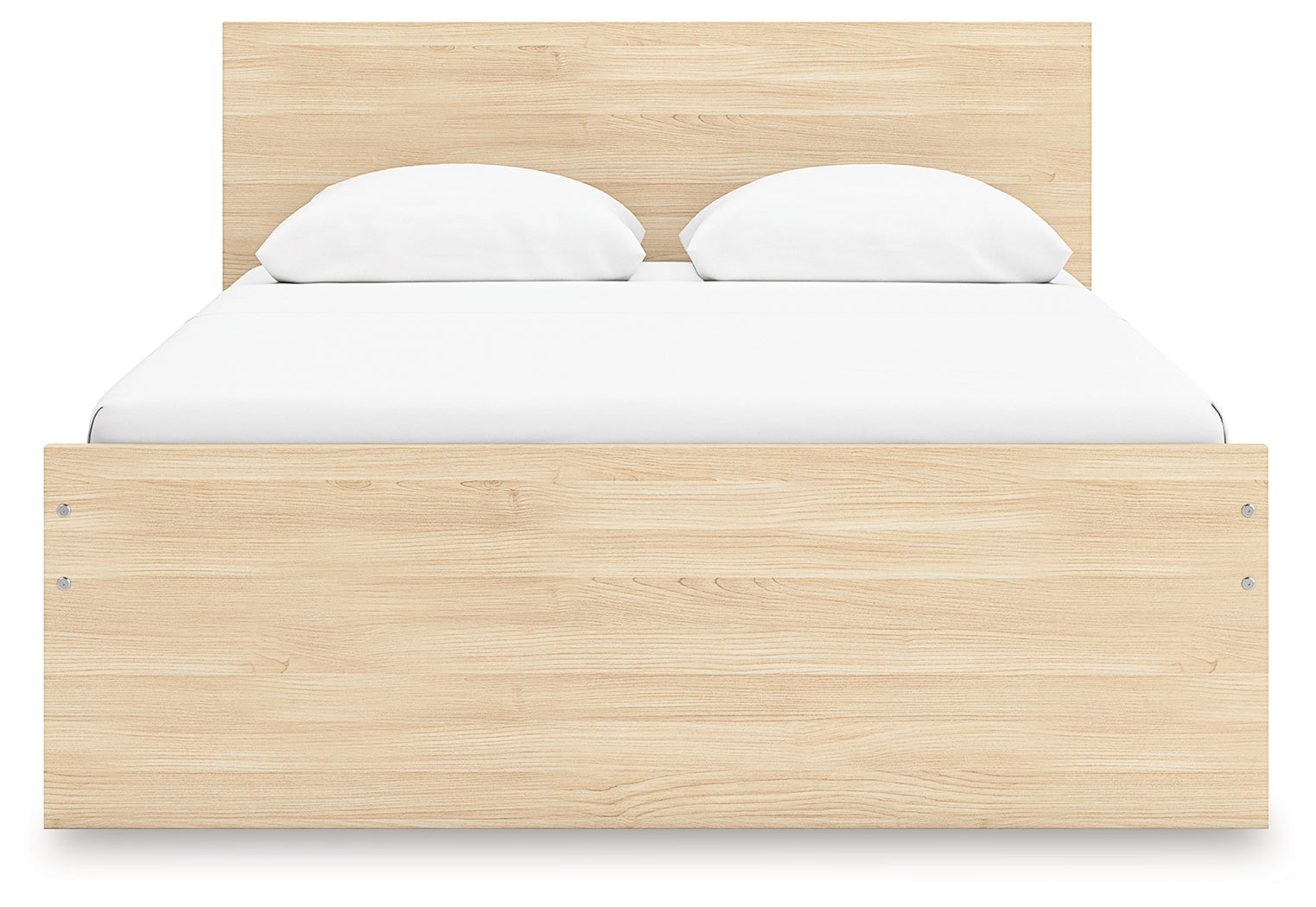 Onita Natural Queen Panel Platform Bed with 1 Side Storage- Viva Furn