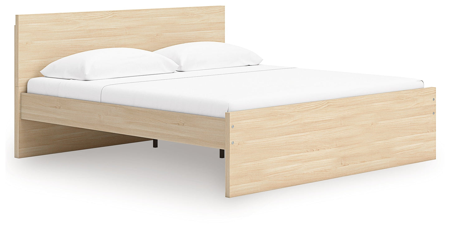Onita Natural Queen Panel Platform Bed with 2 Side Storage- Viva Furn