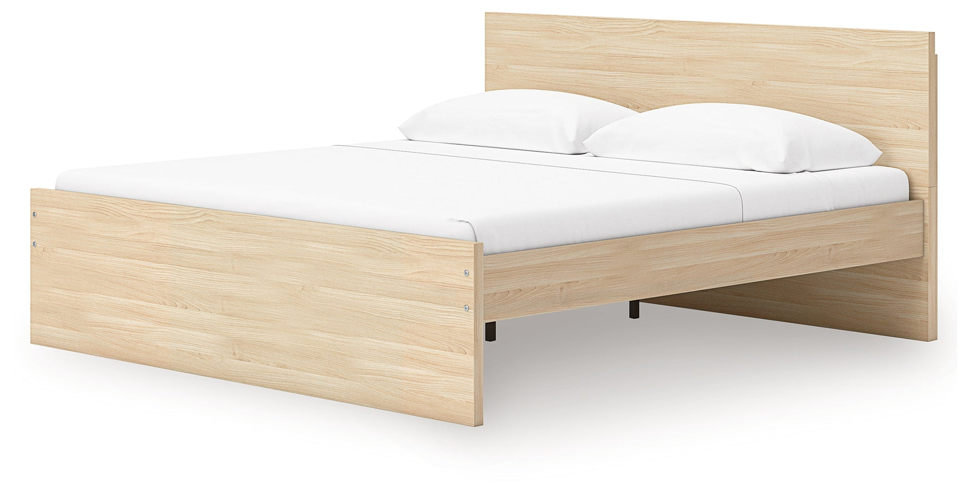 Onita Natural Queen Panel Platform Bed with 2 Side Storage- Viva Furn
