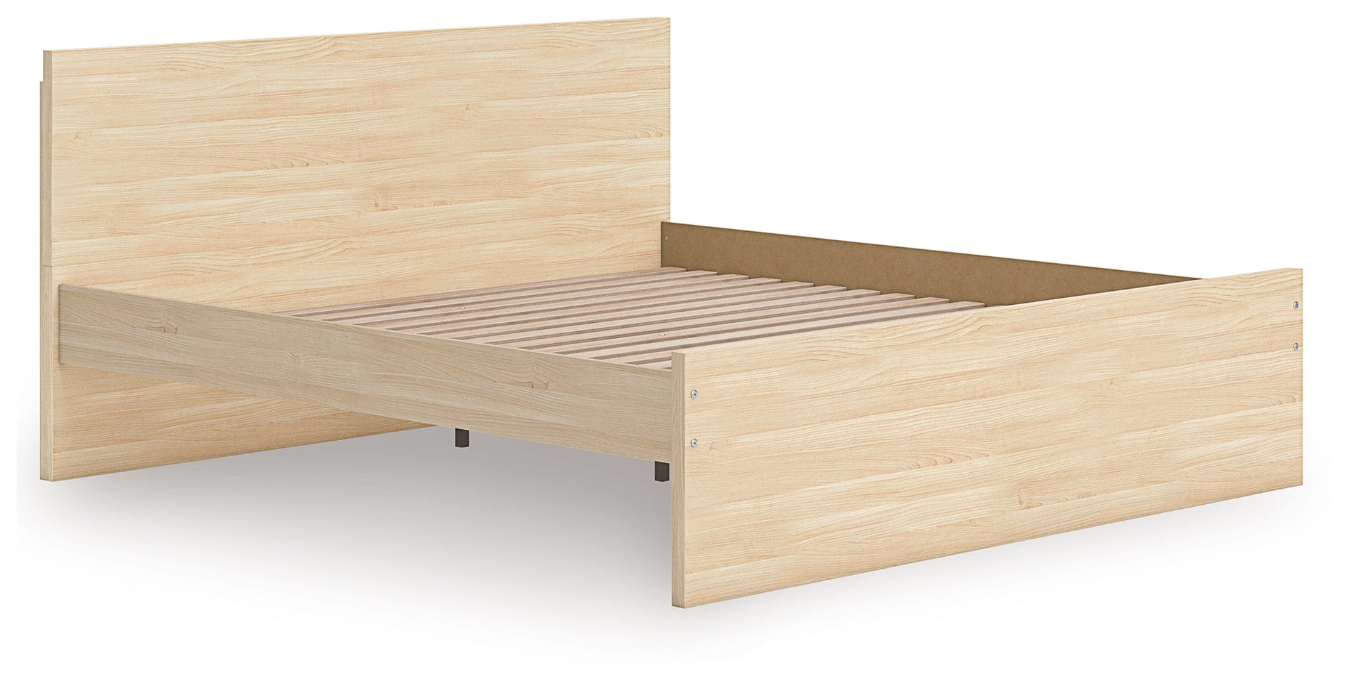Onita Natural Queen Panel Platform Bed with 2 Side Storage- Viva Furn