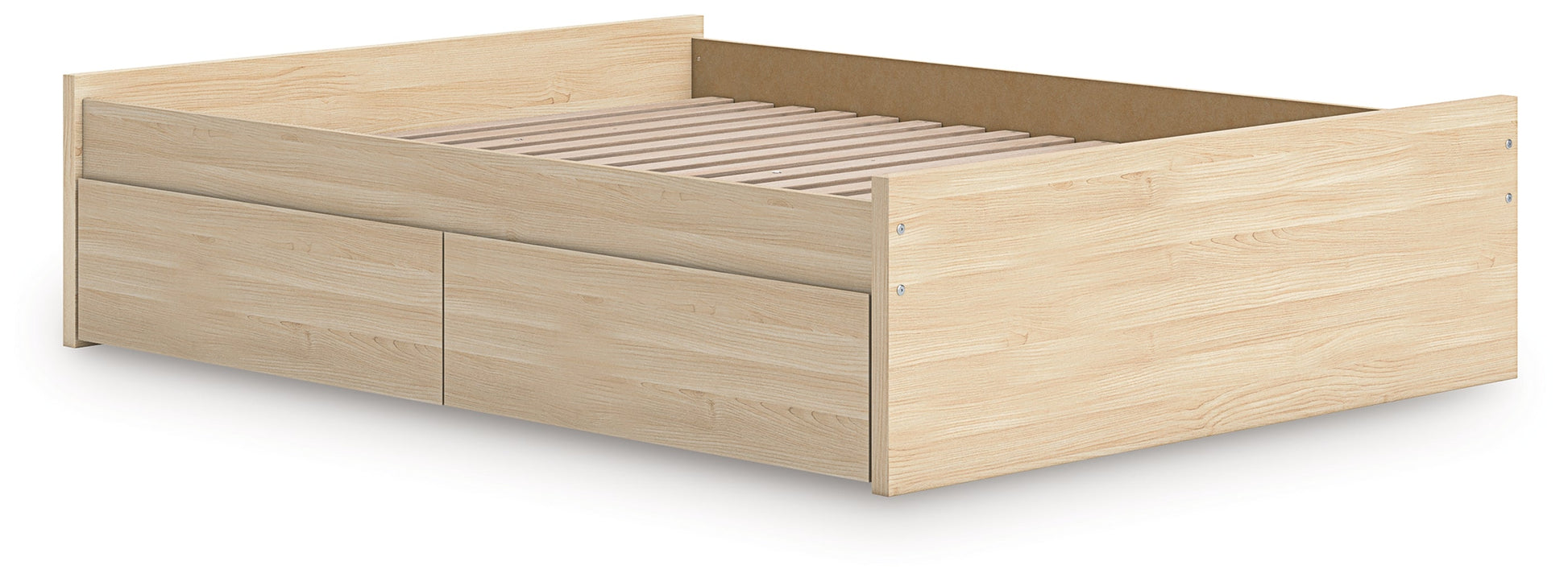 Onita Natural Queen Platform Bed with 1 Side Storage- Viva Furn