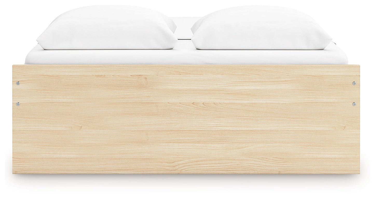 Onita Natural Queen Platform Bed with 1 Side Storage- Viva Furn