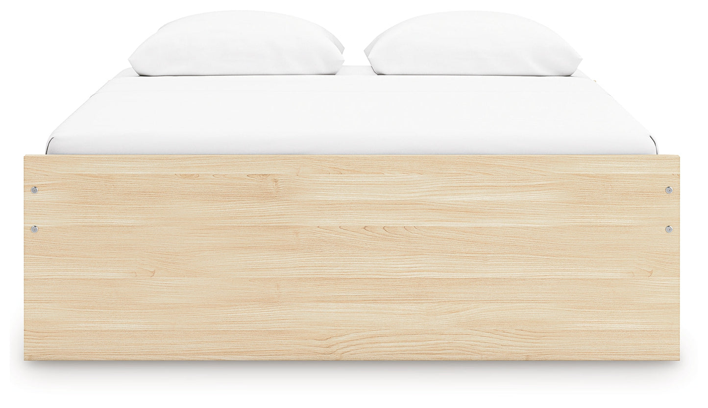 Onita Natural Queen Platform Bed with 1 Side Storage- Viva Furn