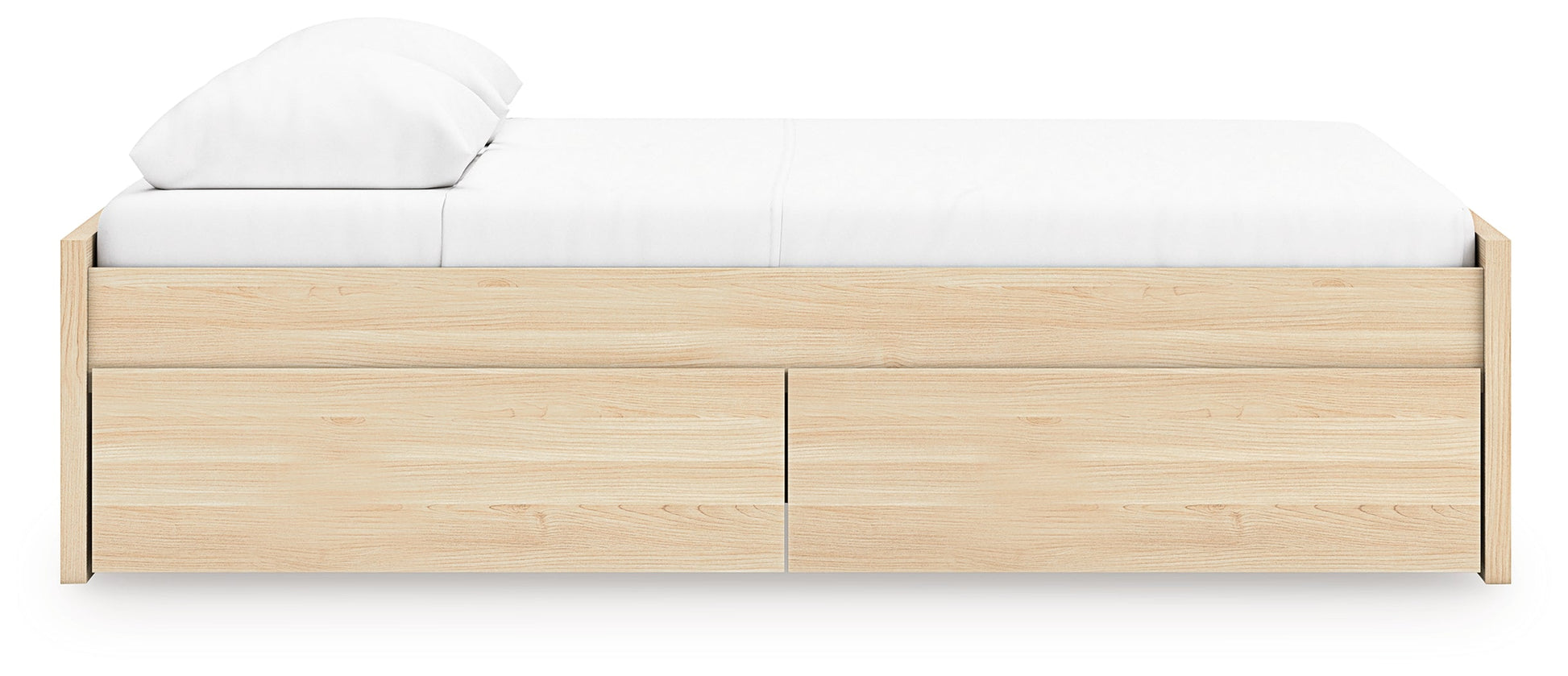 Onita Natural Queen Platform Bed with 1 Side Storage- Viva Furn