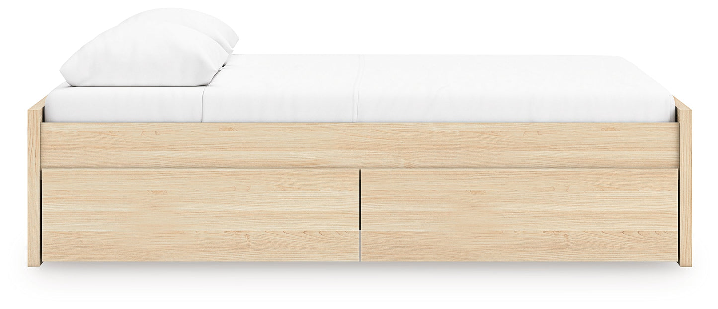 Onita Natural Queen Platform Bed with 2 Side Storage- Viva Furn