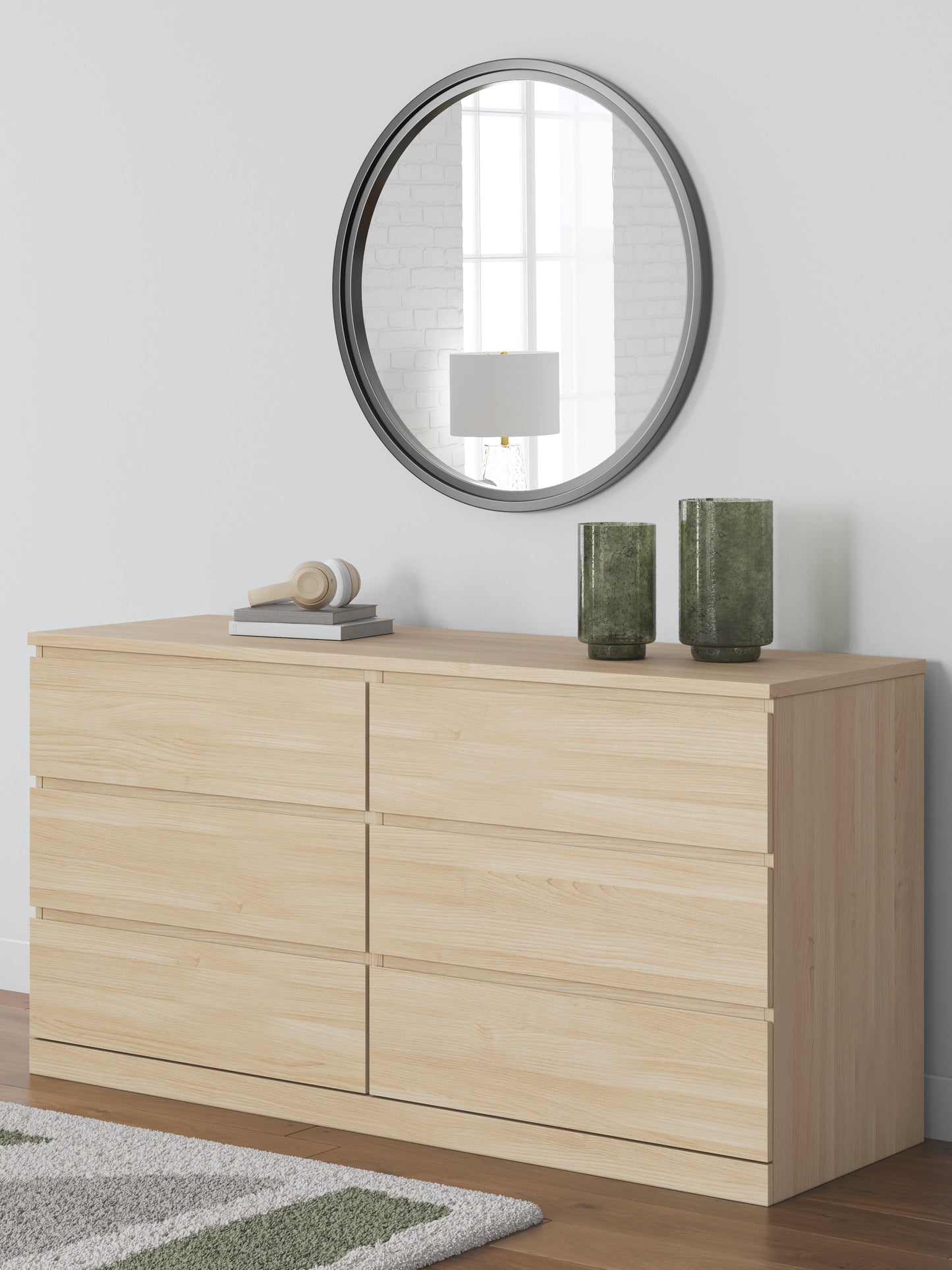 Onita Natural Six Drawer Dresser- Viva Furn