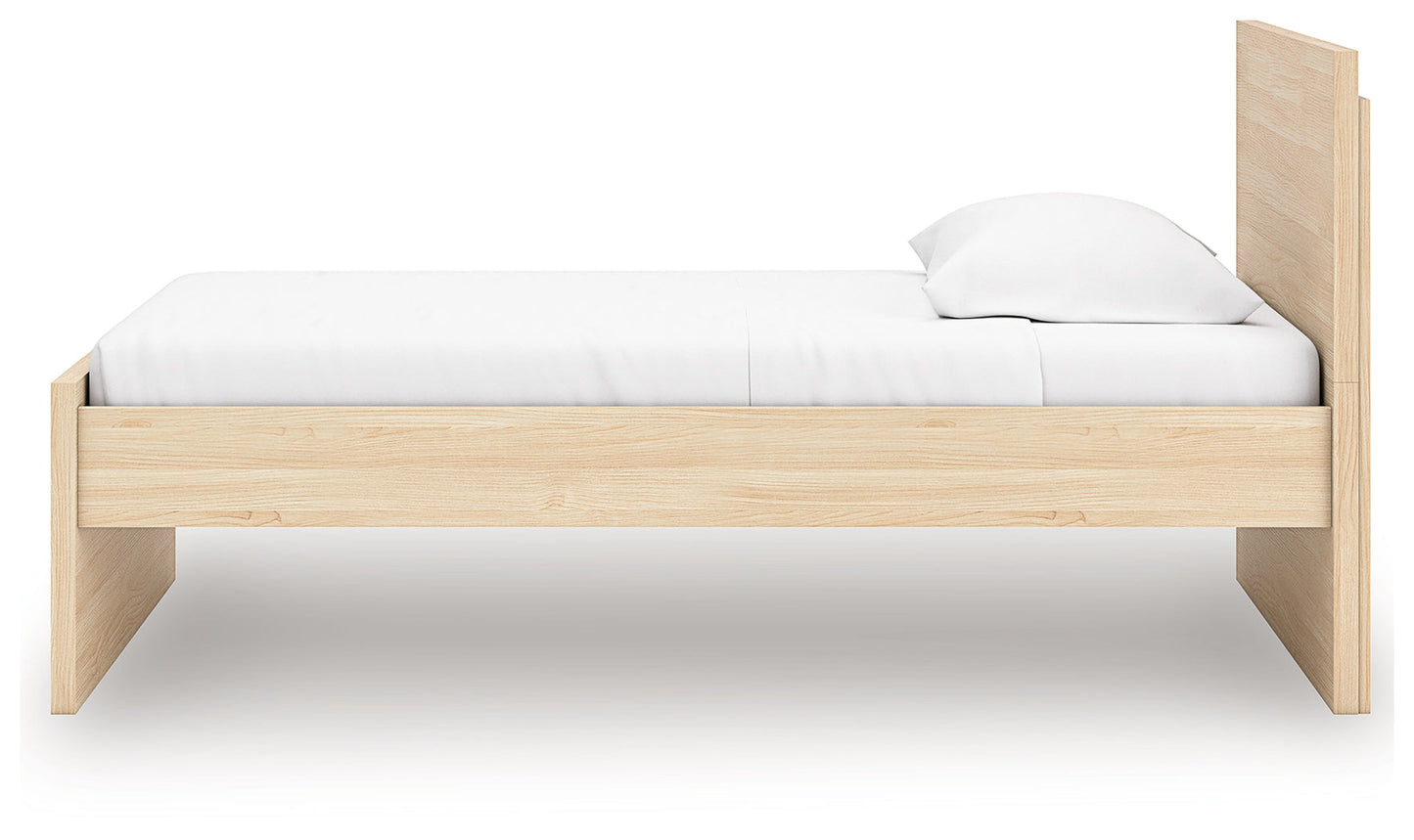 Onita Natural Twin Panel Platform Bed- Viva Furn