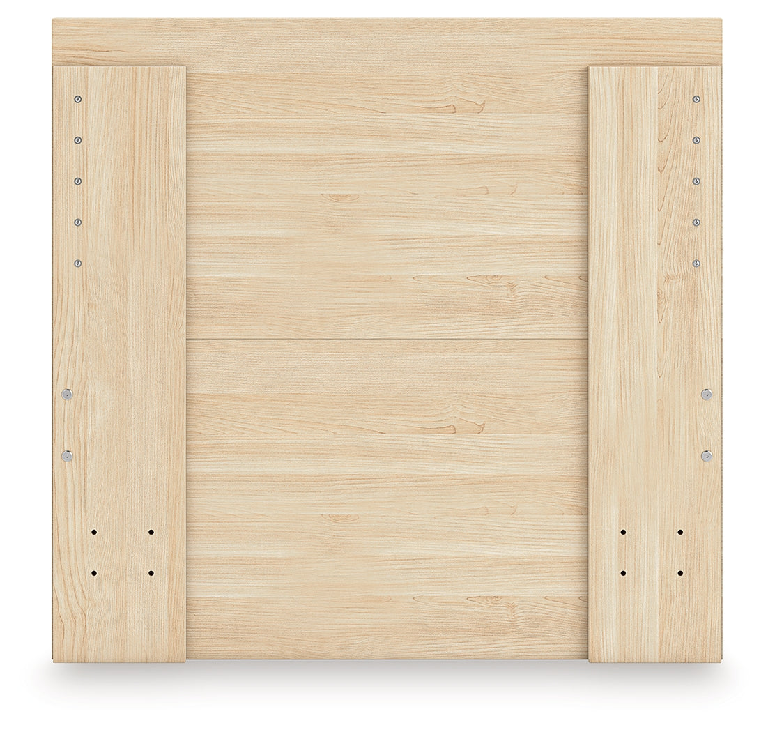 Onita Natural Twin Panel Platform Bed with 1 Side Storage- Viva Furn