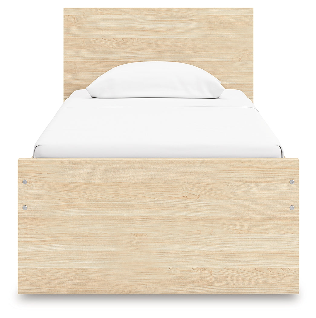 Onita Natural Twin Panel Platform Bed with 1 Side Storage- Viva Furn