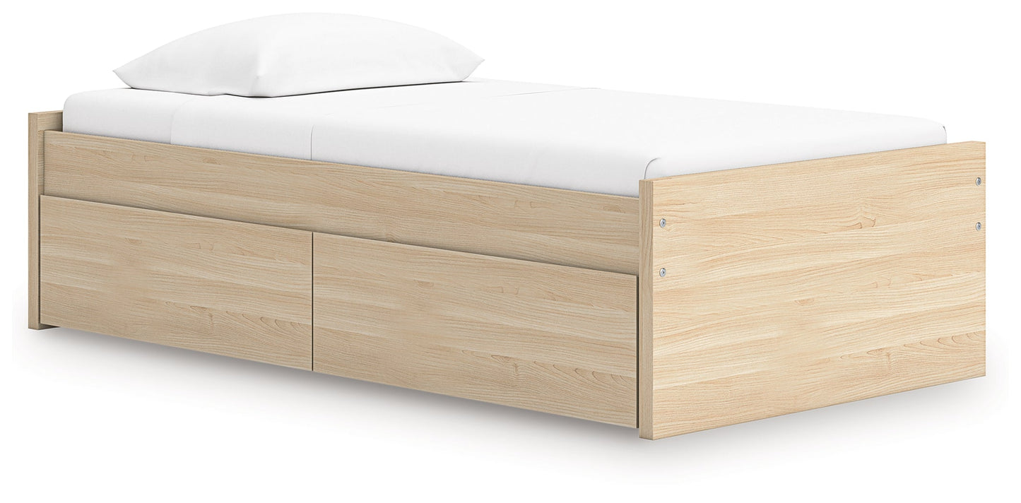 Onita Natural Twin Platform Bed with 1 Side Storage- Viva Furn