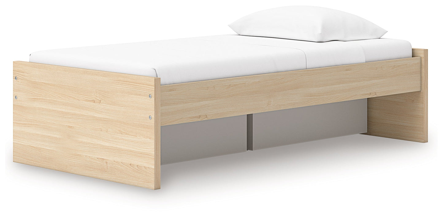 Onita Natural Twin Platform Bed with 1 Side Storage- Viva Furn