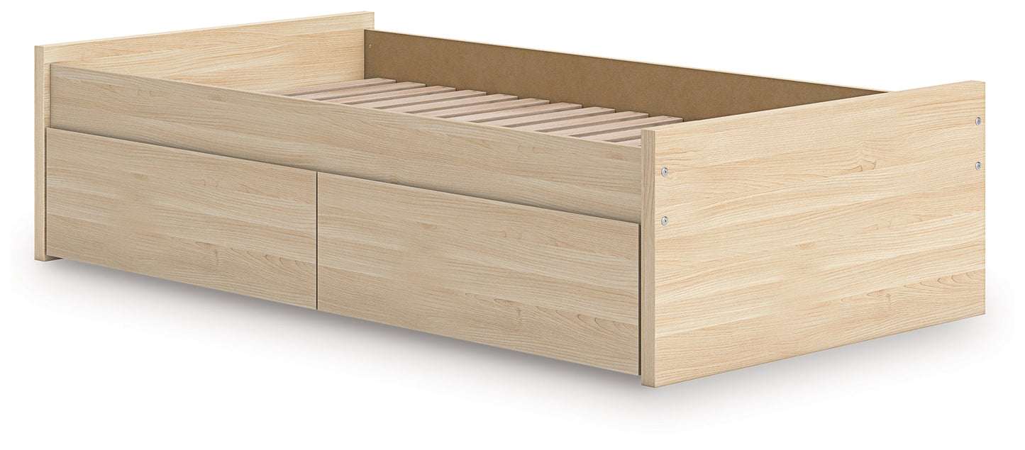Onita Natural Twin Platform Bed with 1 Side Storage- Viva Furn