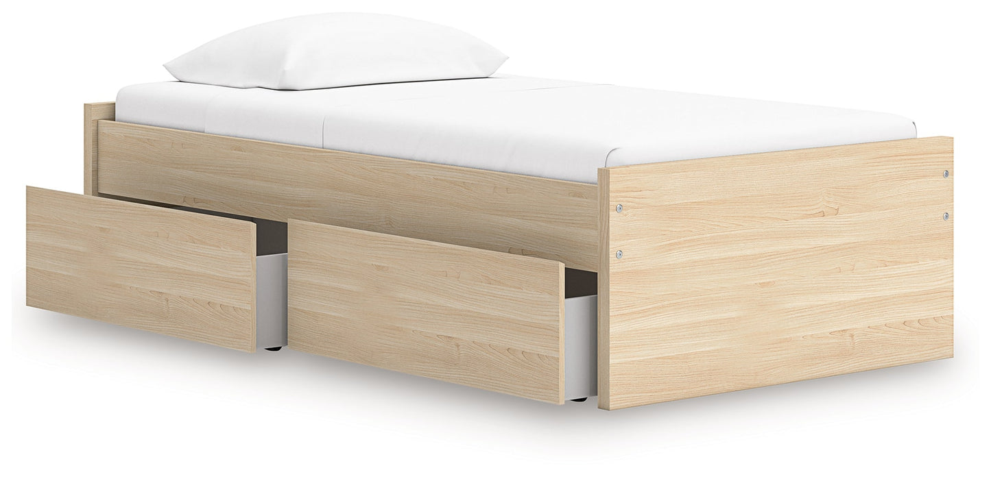 Onita Natural Twin Platform Bed with 1 Side Storage- Viva Furn