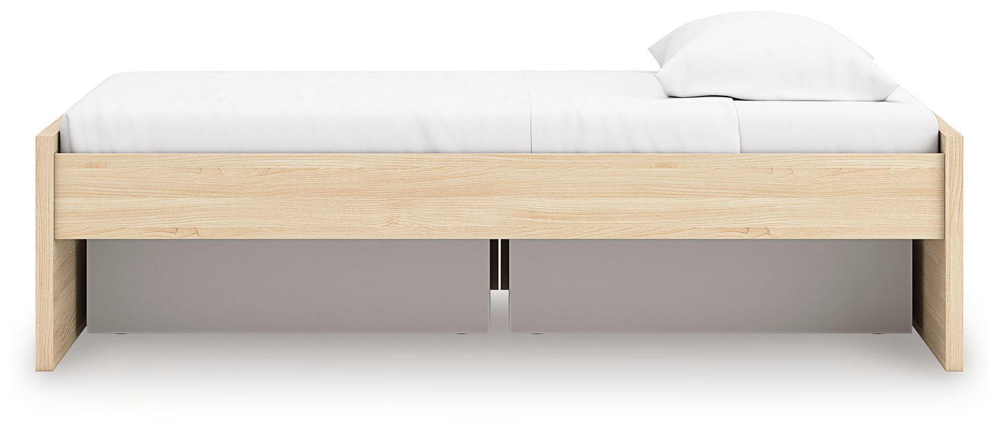 Onita Natural Twin Platform Bed with 1 Side Storage- Viva Furn