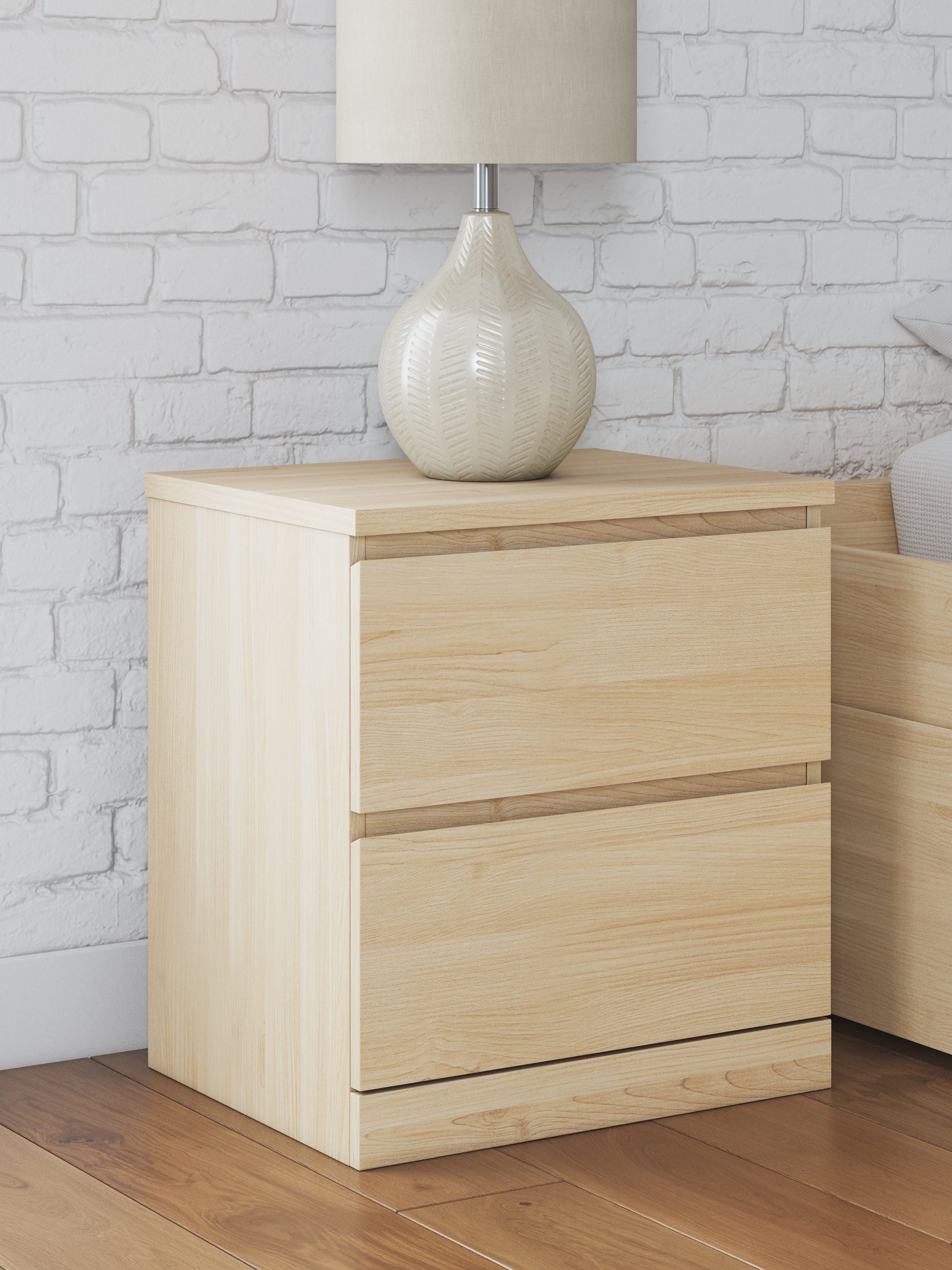 Onita Natural Two Drawer Night Stand- Viva Furn