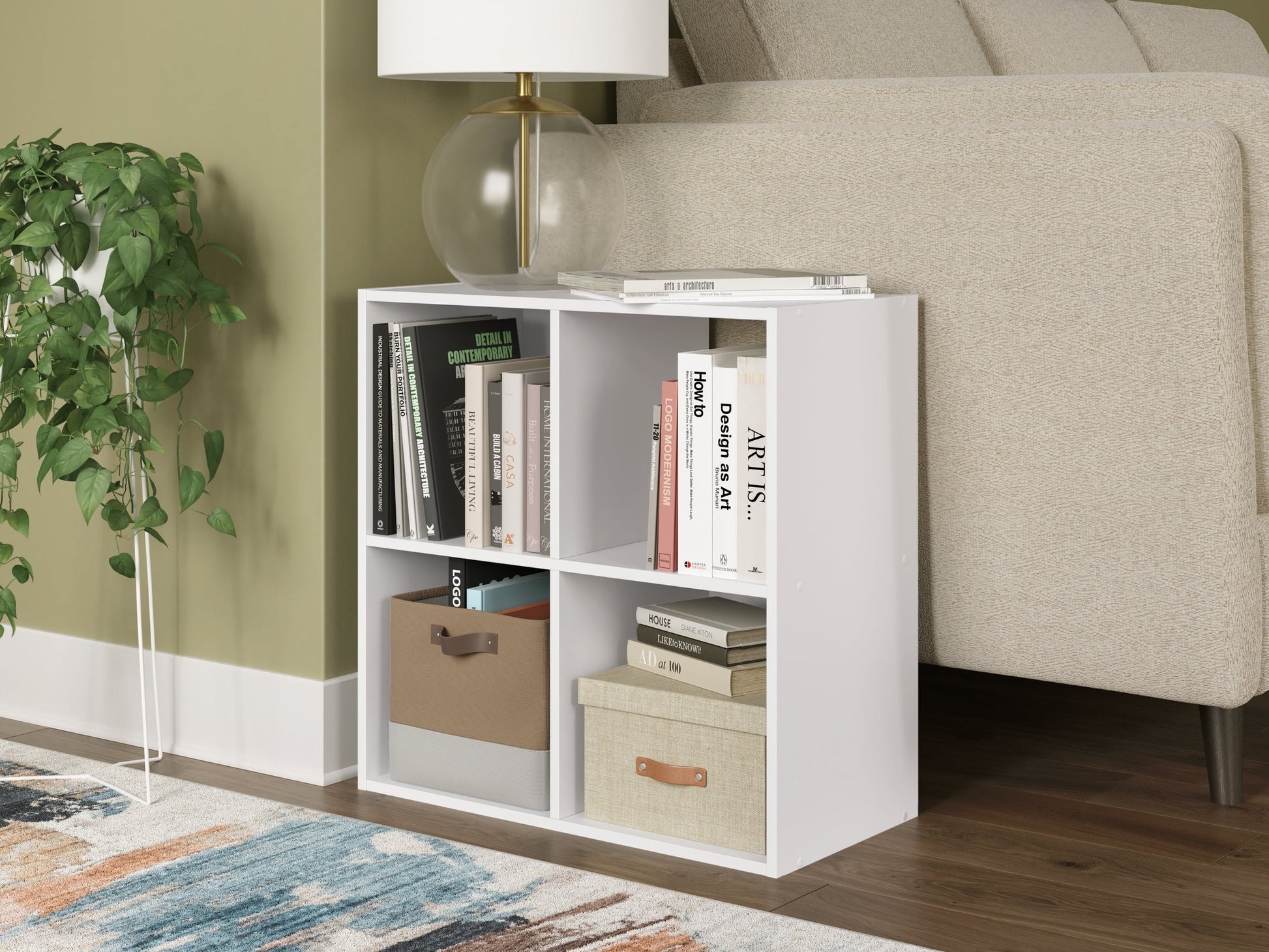 Onita White Four Cube Organizer- Viva Furn