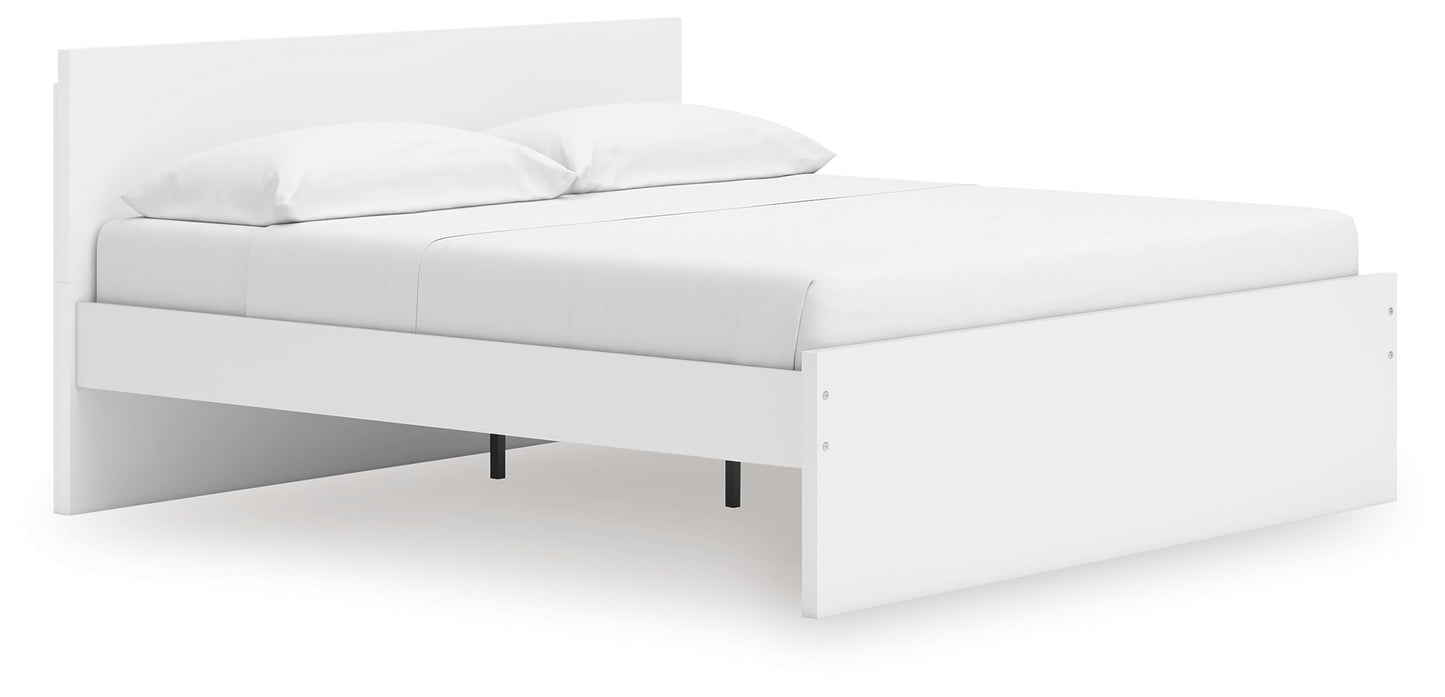 Onita White King Panel Platform Bed- Viva Furn