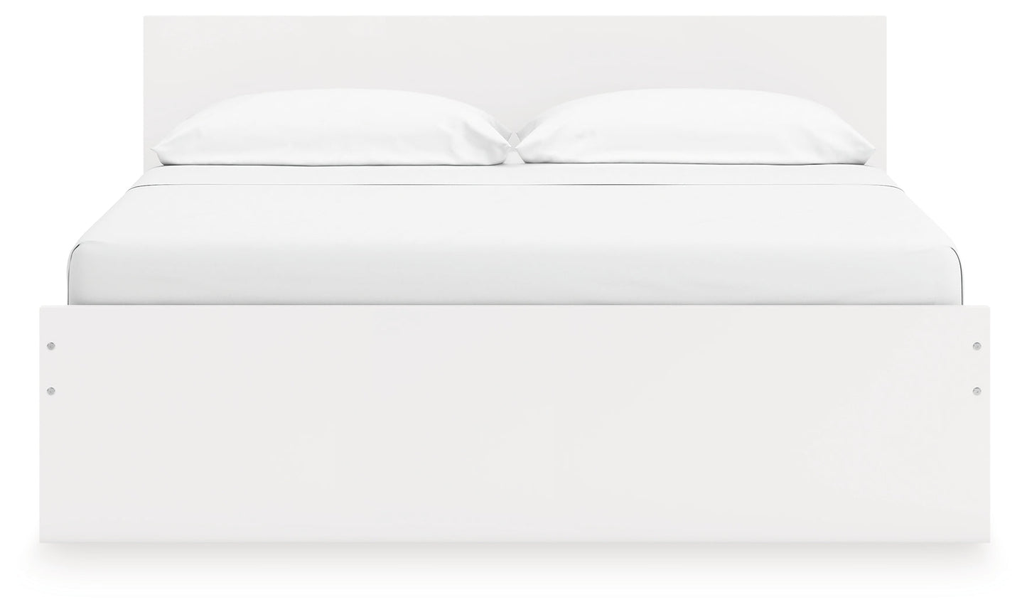 Onita White King Panel Platform Bed with 2 Side Storage- Viva Furn