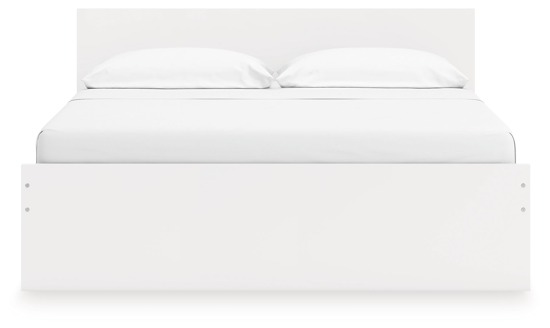 Onita White King Panel Platform Bed with 2 Side Storage- Viva Furn