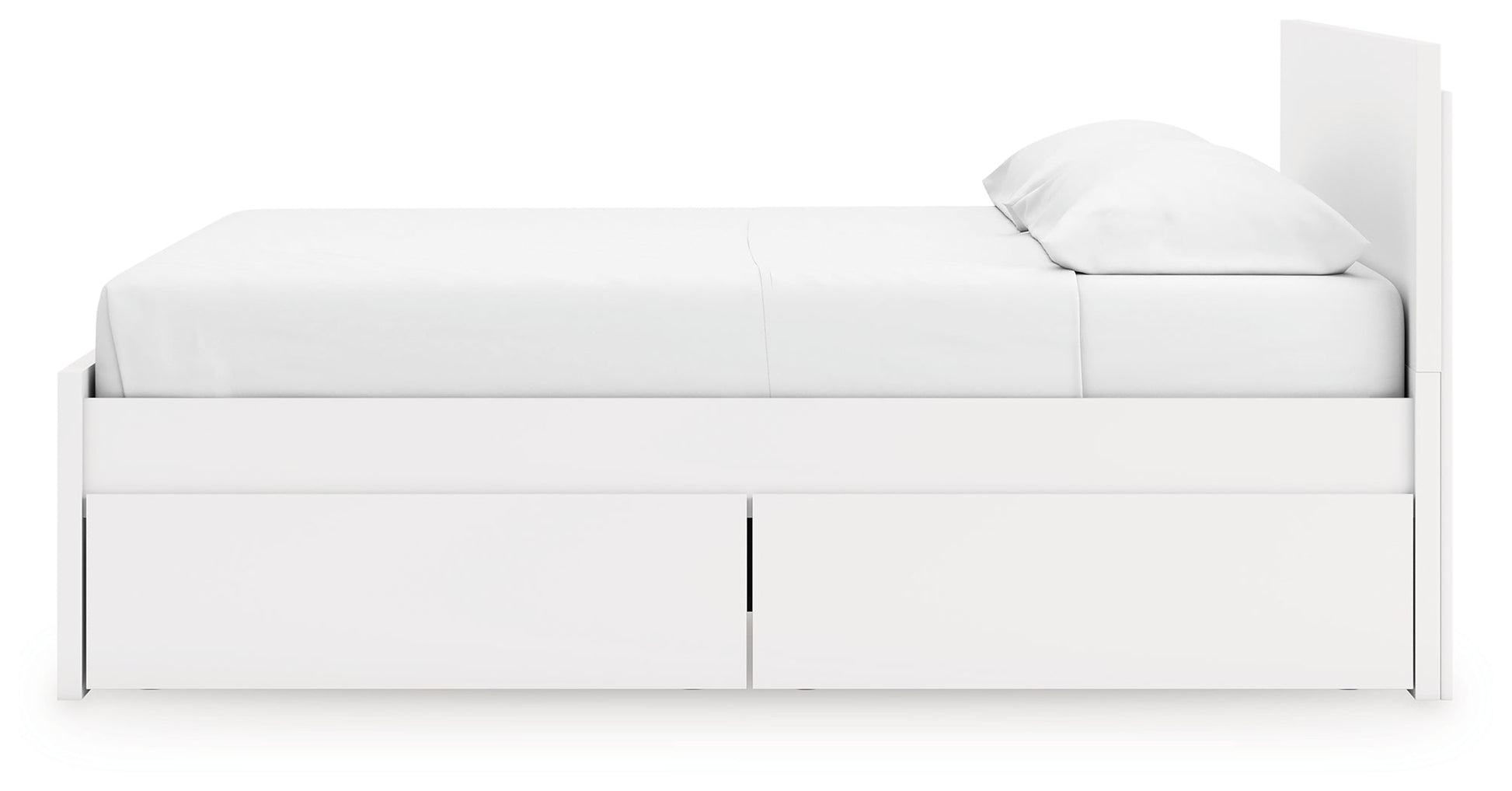 Onita White King Panel Platform Bed with 2 Side Storage- Viva Furn