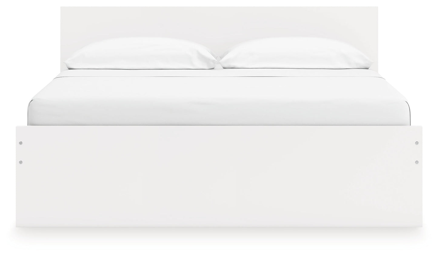 Onita White King Panel Platform Bed with Storage- Viva Furn