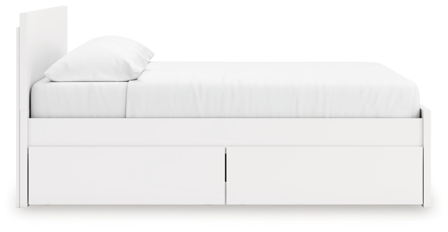 Onita White King Panel Platform Bed with Storage- Viva Furn