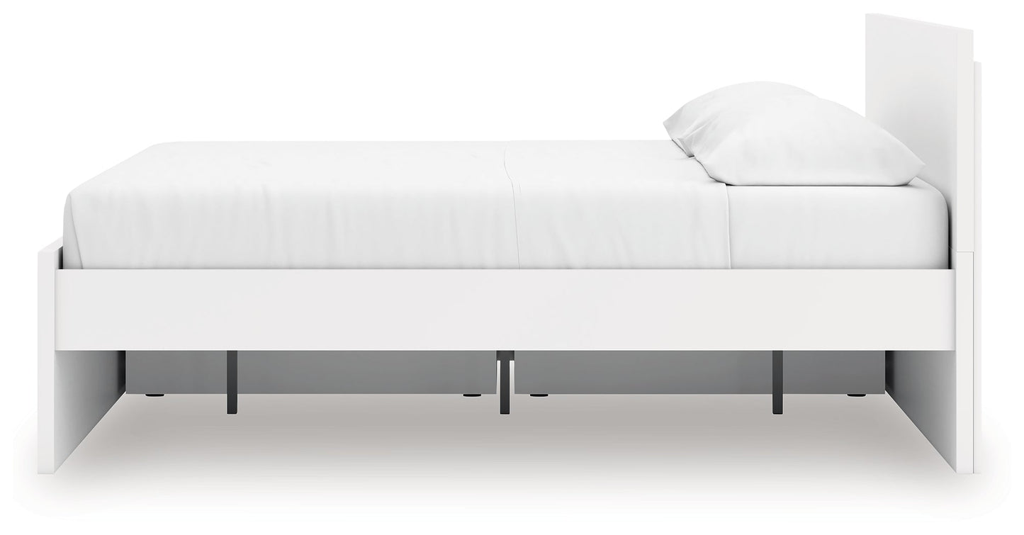 Onita White King Panel Platform Bed with Storage- Viva Furn
