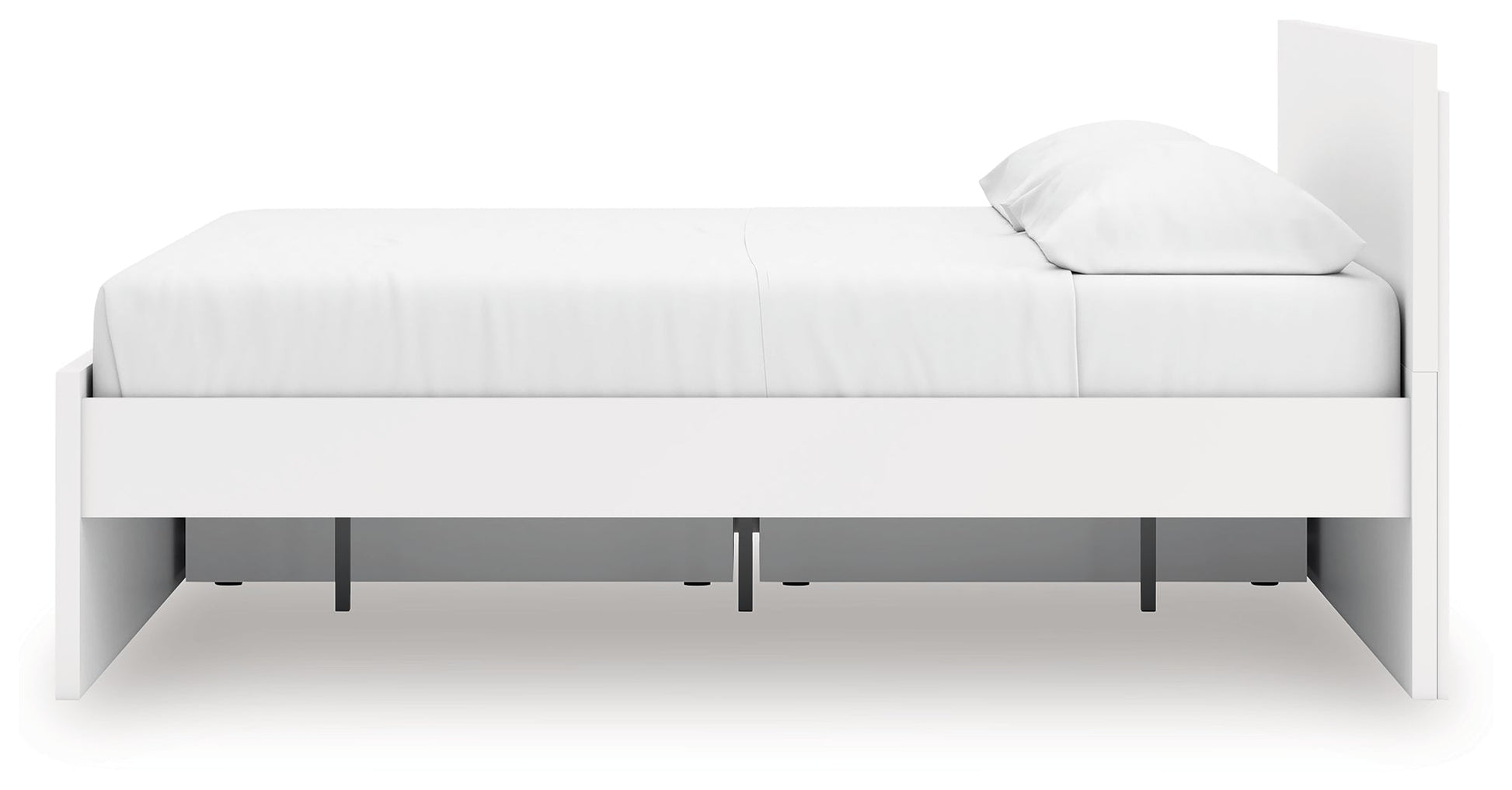 Onita White King Panel Platform Bed with Storage- Viva Furn