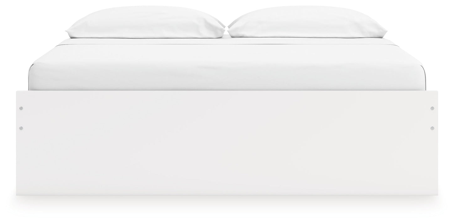 Onita White King Platform Bed with 1 Side Storage- Viva Furn