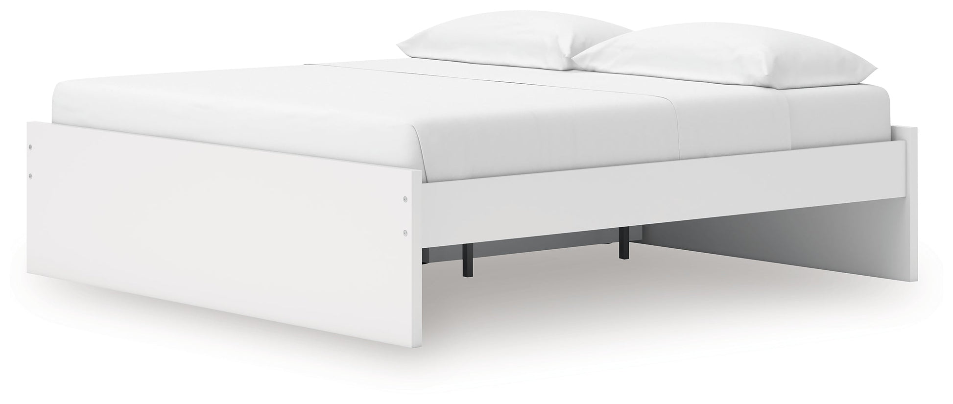 Onita White King Platform Bed with 1 Side Storage- Viva Furn