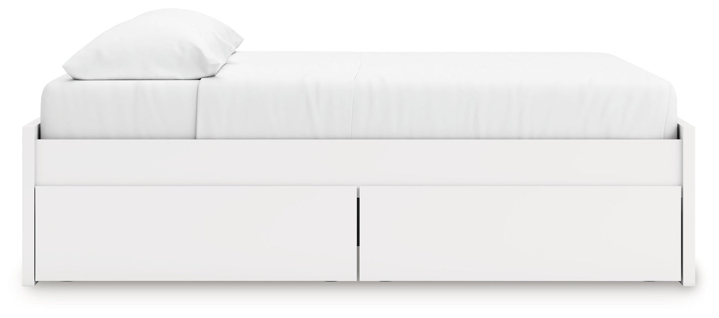 Onita White King Platform Bed with 1 Side Storage- Viva Furn
