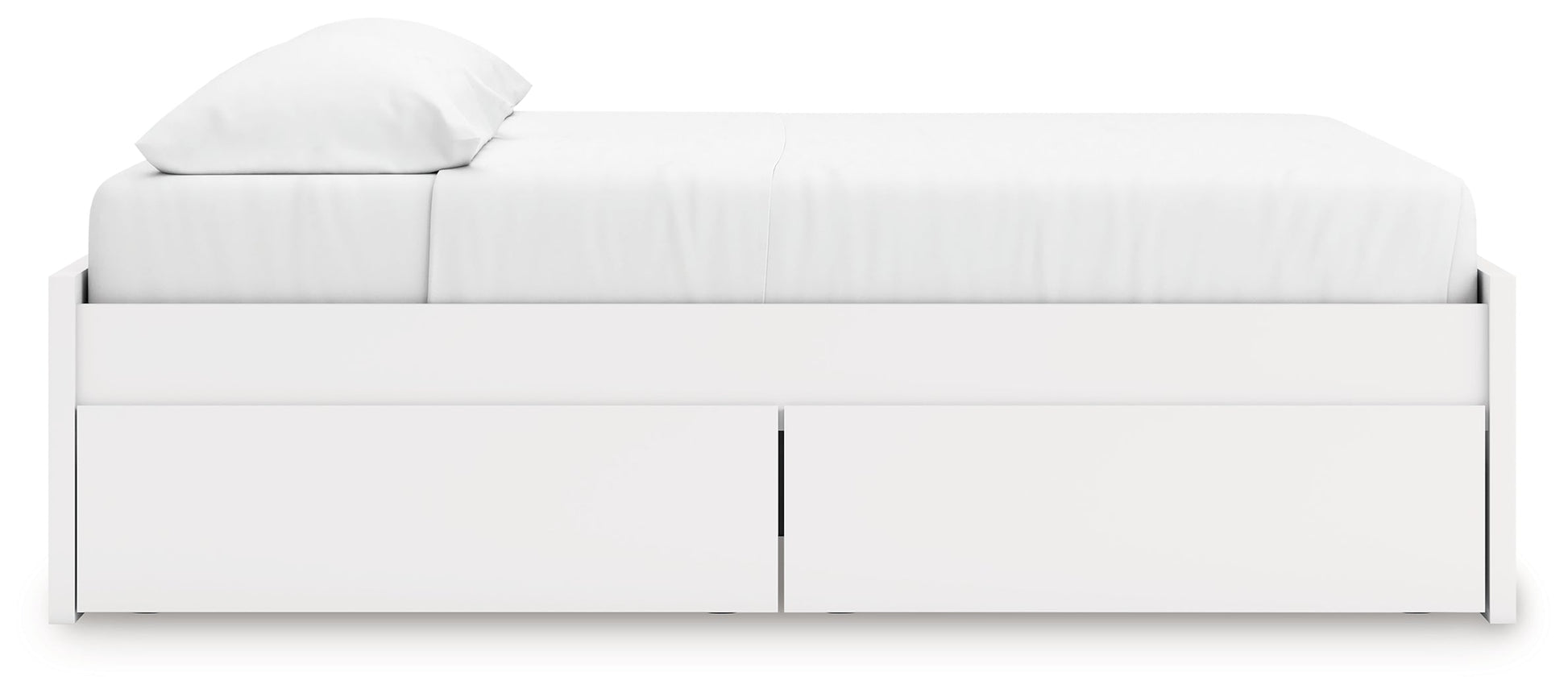 Onita White King Platform Bed with 1 Side Storage- Viva Furn