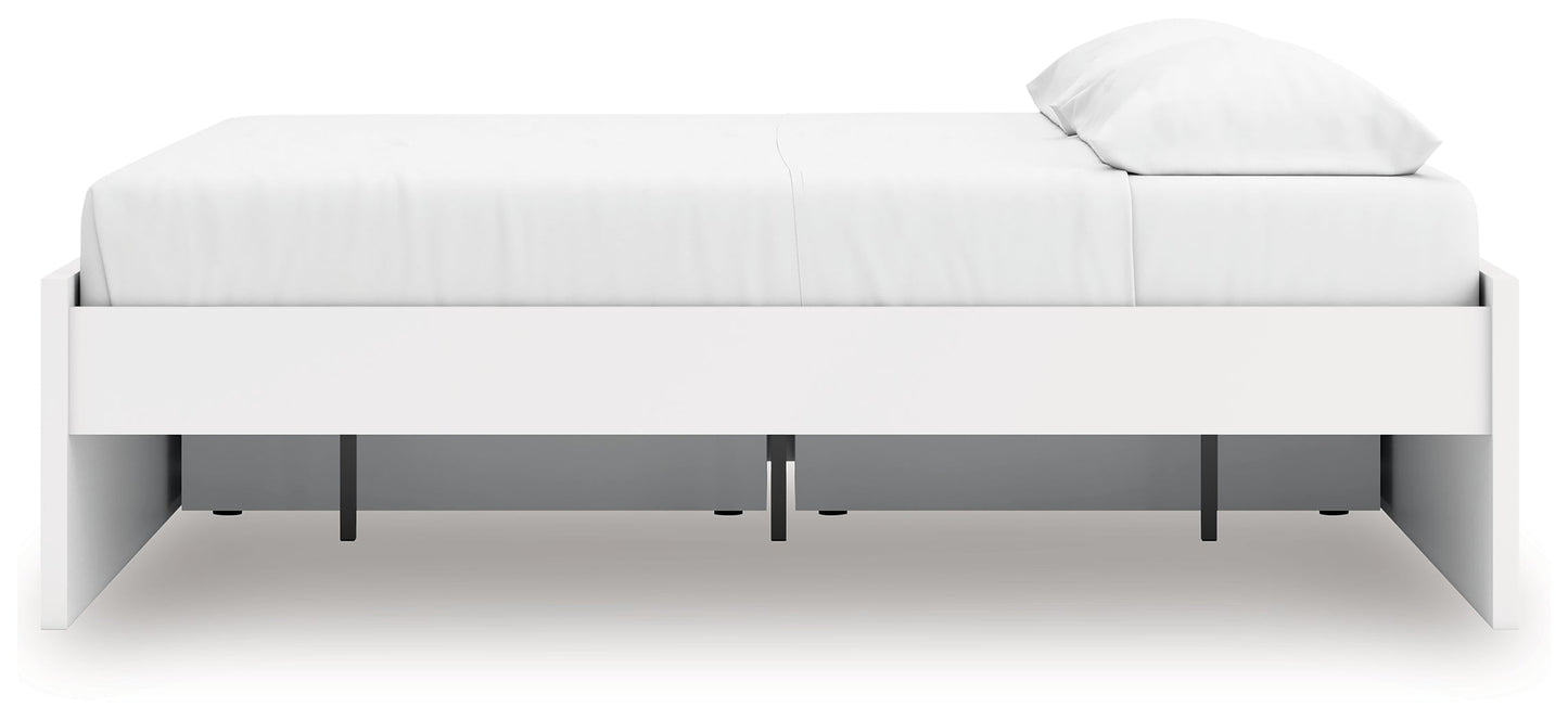 Onita White King Platform Bed with 1 Side Storage- Viva Furn