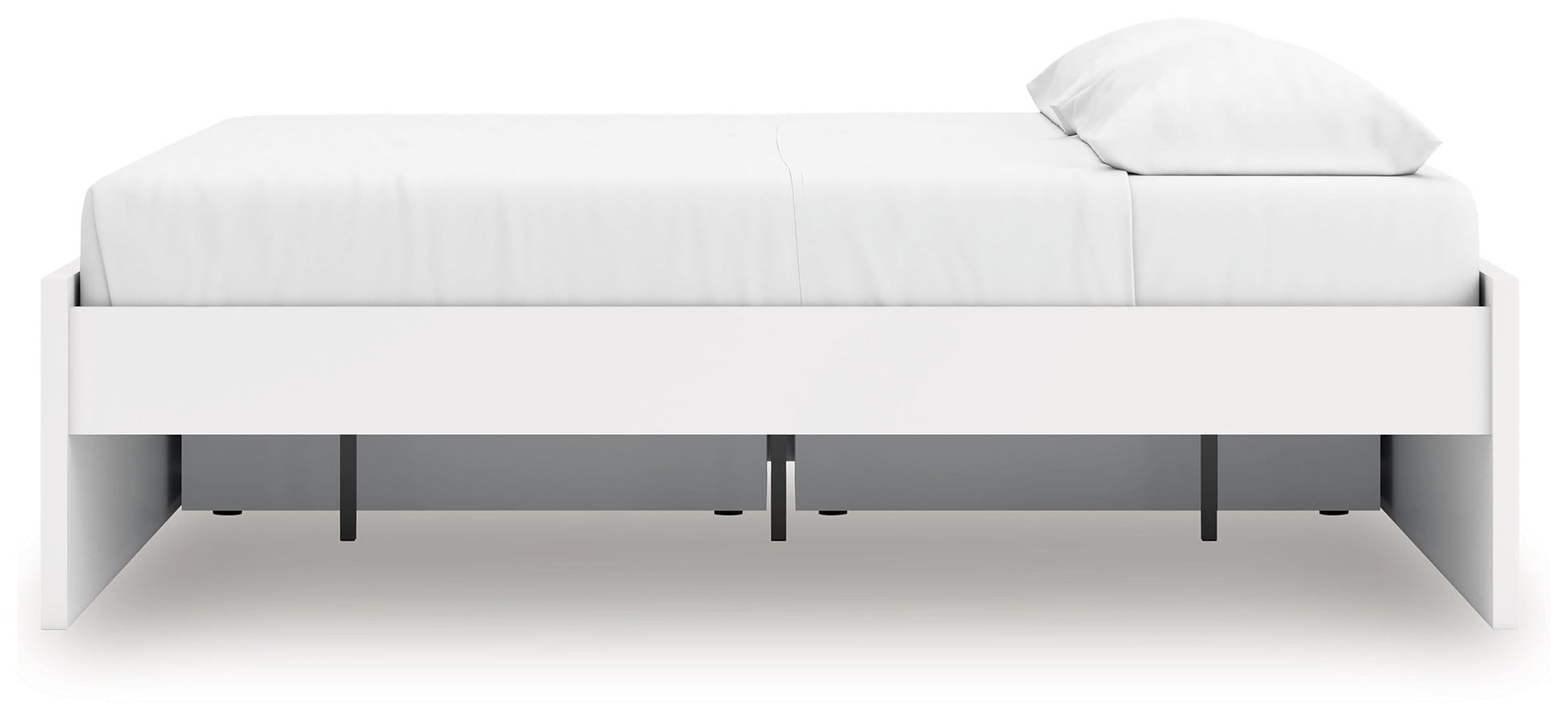 Onita White King Platform Bed with 1 Side Storage- Viva Furn
