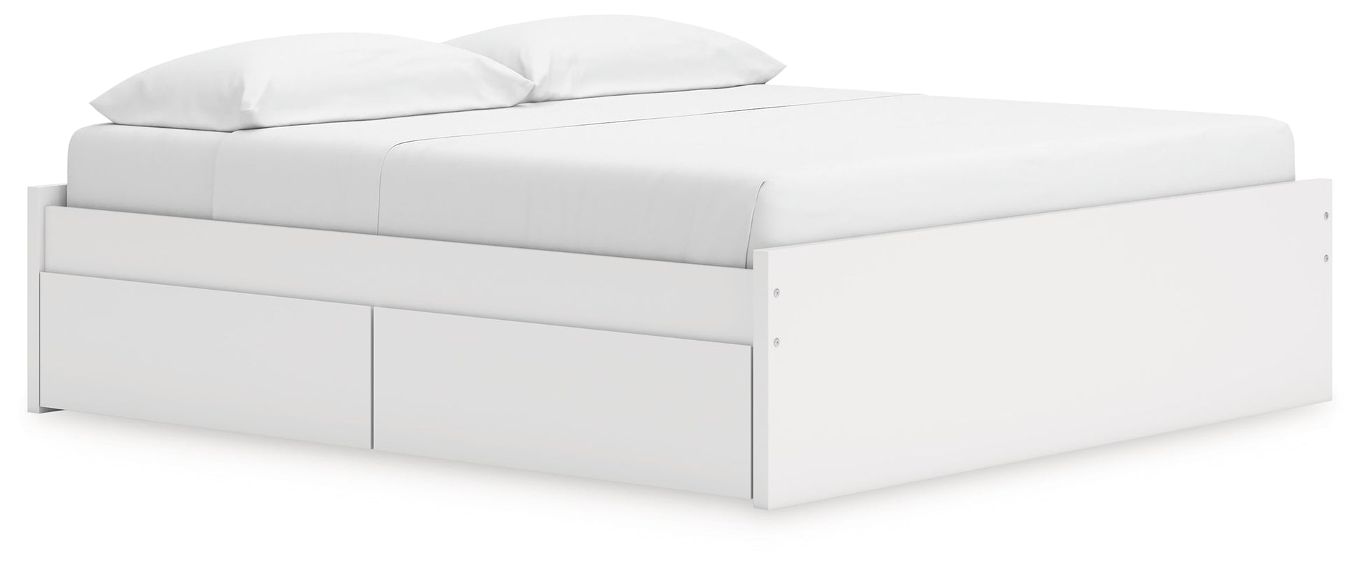 Onita White King Platform Bed with 2 Side Storage- Viva Furn